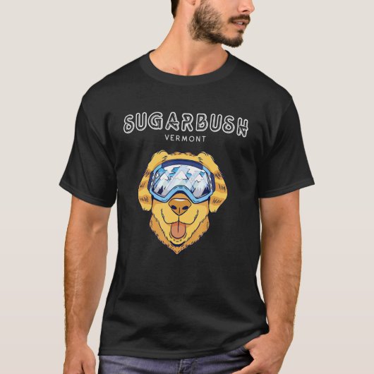 Sugarbush Vermont - Funny Dog Ski Googles T-shirt (Voorkant)