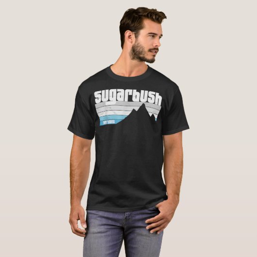 Sugarbush VT Vermont Retro Mountains Skiing Snowbo T-shirt (Voorkant volledig)