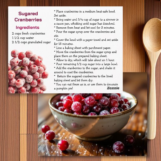 Sugared Cranberries Recipe Card Briefkaart