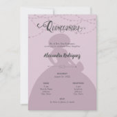 Sugared Plum & Steel Charro Silhouette Quinceanera Kaart (Voorkant)