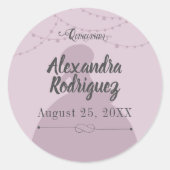 Sugared Plum & Steel Charro Silhouette Quinceanera Ronde Sticker (Voorkant)