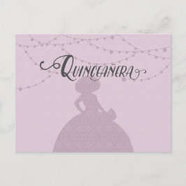 Sugared Plum & Steel Charro Silhouette Quinceanera Uitnodiging Briefkaart