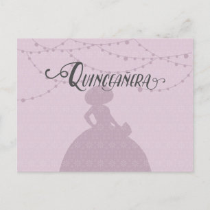 Sugared Plum & Steel Charro Silhouette Quinceanera Uitnodiging Briefkaart