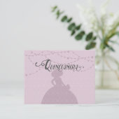 Sugared Plum & Steel Charro Silhouette Quinceanera Uitnodiging Briefkaart (Staand voorkant)