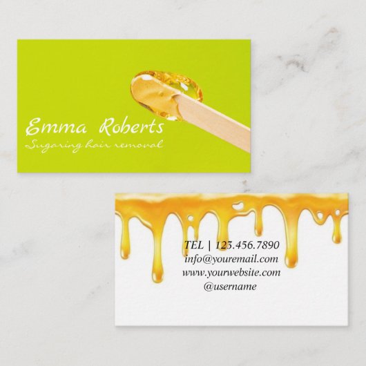 Sugaring ontharing visitekaartje (Voorkant / Achterkant)