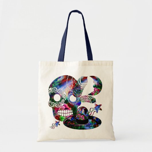 Sugarland Psychedelic Grinnin' Skull Mexicano Tote Bag (Voorkant)