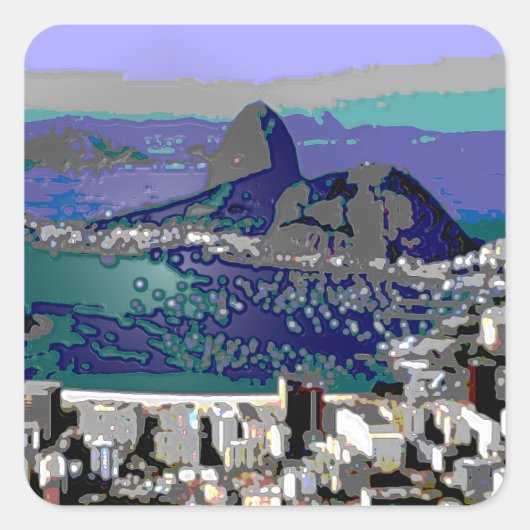 SugarLoaf en Guanabara Bay Vierkante Sticker (Voorkant)