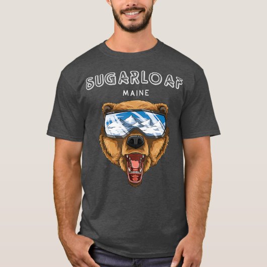 Sugarloaf Maine Grizzly Ski Gift T-shirt (Voorkant)