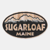 Sugarloaf Maine houten ovale stickers (Voorkant)