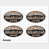 Sugarloaf Maine houten ovale stickers (Vel)