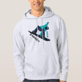 Sugarloaf Maine jongens blauwgroen snowboarder hoo Hoodie (Voorkant)
