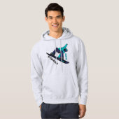 Sugarloaf Maine jongens blauwgroen snowboarder hoo Hoodie (Voorkant volledig)