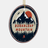 Sugarloaf Maine Mountain Retro  60s Ski Keramisch Ornament (Rechts)