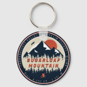 Sugarloaf Maine Mountain Retro  60s Ski Sleutelhanger (Voorkant)