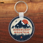 Sugarloaf Maine Mountain Retro  60s Ski Sleutelhanger (Voorkant)