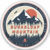 Sugarloaf Maine Mountain Retro  60s Ski Sticker (Voorkant)