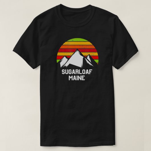 Sugarloaf Maine Mountain Retro Cirkel Graphics T-shirt (Design voorkant)