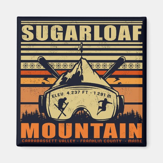 Sugarloaf Maine Mountain  Ski Souvenir Magneet (Voorkant)