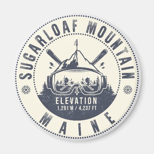 Sugarloaf Maine Mountain  Ski Souvenir Magneet (Voorkant)
