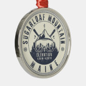 Sugarloaf Maine Mountain Ski Souvenir Metalen Ornament (Rechts)