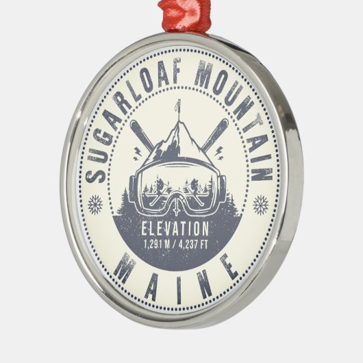 Sugarloaf Maine Mountain  Ski Souvenir Metalen Ornament (Links)