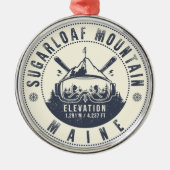 Sugarloaf Maine Mountain  Ski Souvenir Metalen Ornament (Voorkant)