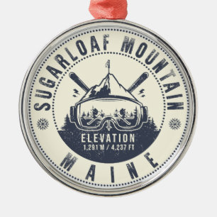 Sugarloaf Maine Mountain  Ski Souvenir Metalen Ornament