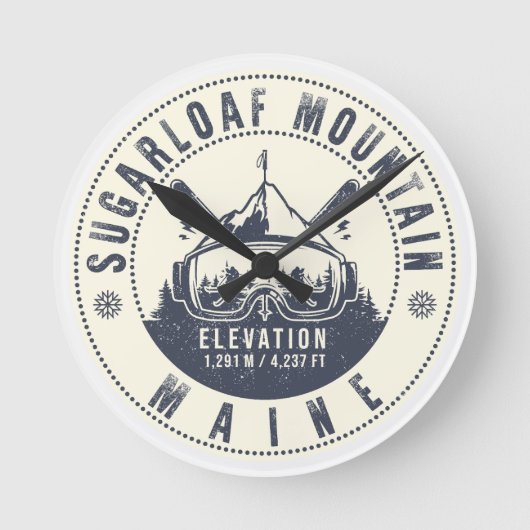 Sugarloaf Maine Mountain  Ski Souvenir Ronde Klok (Voorkant)