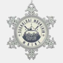 Sugarloaf Maine Mountain  Ski Souvenir Tin Sneeuwvlok Ornament