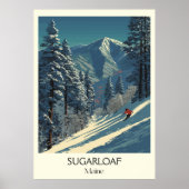 Sugarloaf Maine  Ski Resort Mountain Art Poster (Voorkant)