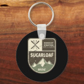 Sugarloaf Maine Skien Oude Stijl Sleutelhanger (Voorkant)