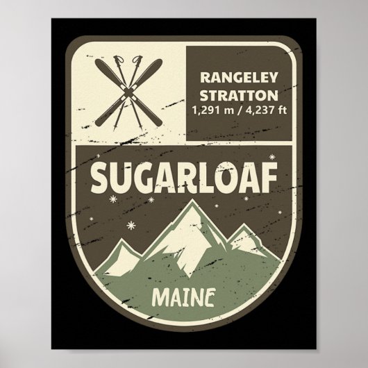 Sugarloaf Maine Skiing Poster (Voorkant)