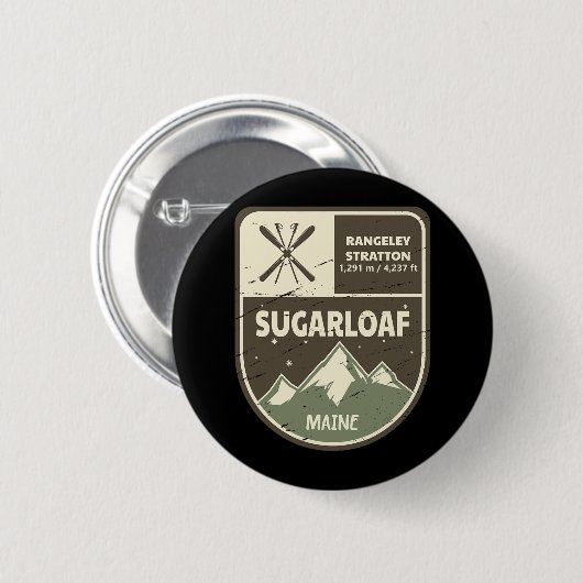 Sugarloaf Maine Skiing  Ronde Button 5,7 Cm (Voorkant /achterkant)