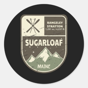 Sugarloaf Maine Skiing Ronde Sticker