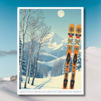 Sugarloaf Mountain Maine ski vakantie Briefkaart
