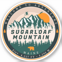 Sugarloaf Mountain Maine Skiën Sunset Souvenir Sticker