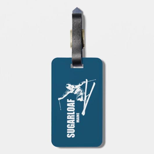 Sugarloaf Mountain Maine Skier Bagagelabel (Achterkant verticaal)