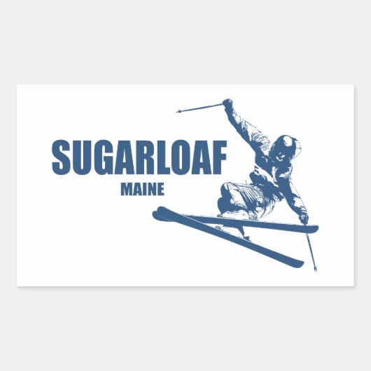 Sugarloaf Mountain Maine Skier Rechthoekige Sticker (Voorkant)