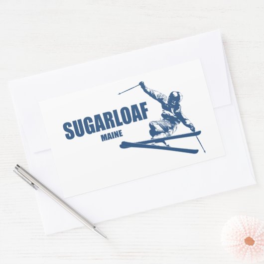 Sugarloaf Mountain Maine Skier Rechthoekige Sticker (Envelop)