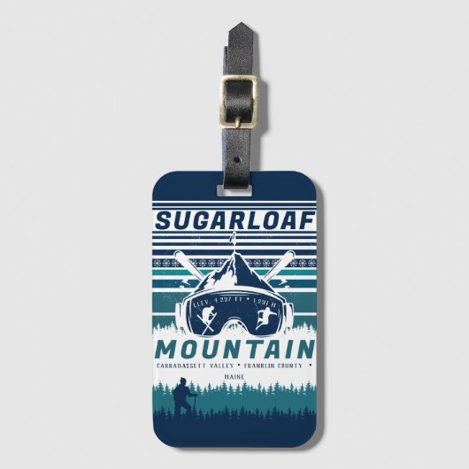 Sugarloaf Mountain Maine Skiing Souvenirs Bagagelabel (Voorkant (verticaal))
