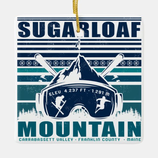 Sugarloaf Mountain Maine  Skiing Souvenirs Keramisch Ornament (Voorkant)