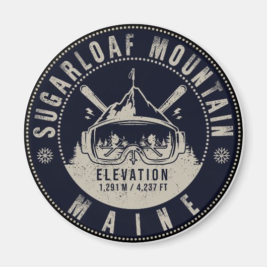 Sugarloaf Mountain Maine  Skiing Souvenirs Magneet (Voorkant)