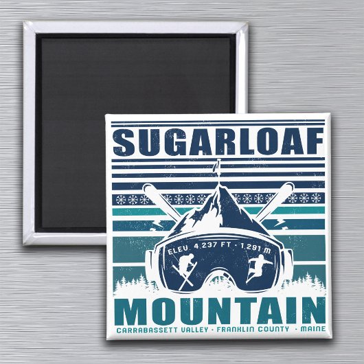 Sugarloaf Mountain Maine  Skiing Souvenirs Magneet