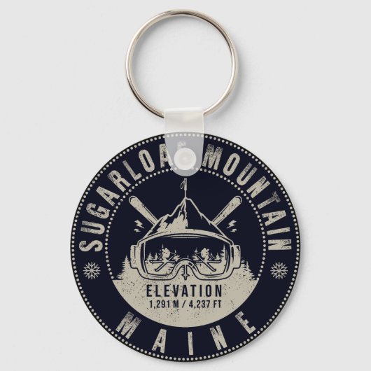 Sugarloaf Mountain Maine  Skiing Souvenirs Sleutelhanger (Voorkant)
