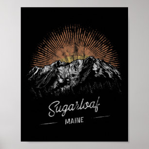 Sugarloaf Mountains Maine Wandelen Buiten Vintage Poster