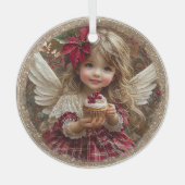 Sugarplum Blessings – Angel of Christmas Whimsy Glas Ornament (Voorkant)