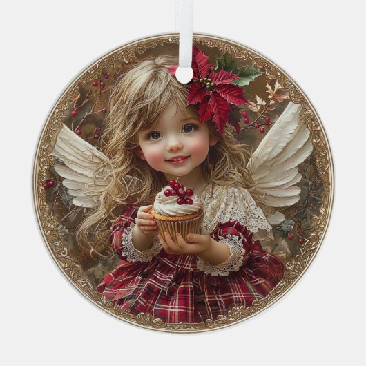 Sugarplum Blessings – Angel of Christmas Whimsy Glas Ornament (Achterkant)
