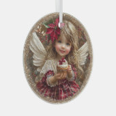 Sugarplum Blessings – Angel of Christmas Whimsy Glas Ornament (Voorkant Rechts)