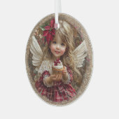 Sugarplum Blessings – Angel of Christmas Whimsy Glas Ornament (Voorkant links)