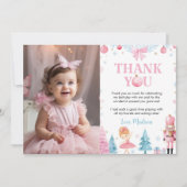 Sugarplum Fairy Kerstmis Verjaardag Foto Dank u Bedankkaart (Voorkant)